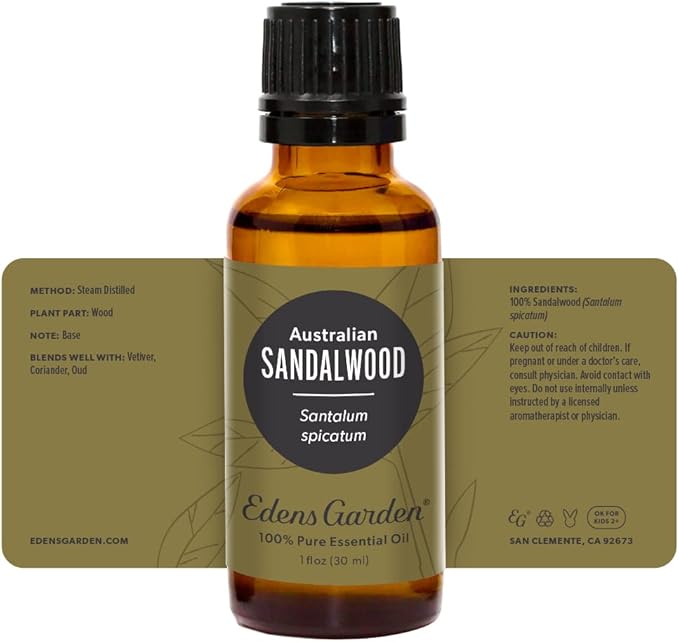 Edens Garden Sandalwood- Australian Essential Oil- 100% Pure Premium Grade, Undiluted, Natural, Therapeutic, Aromatherapy, The Best for Diffuser, Skin, Candle, Hair 30 ml (1 fl oz)