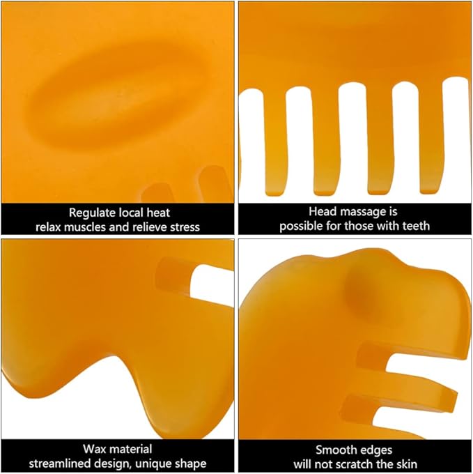 Healifty Multitools 2pcs Comb Multipurpose Tool Scalp Massagers Facial Muscle Scraping Tools Wide Tooth Hair Scraping Board Hair Massager Massage Tools Jade Massage Board Beeswax