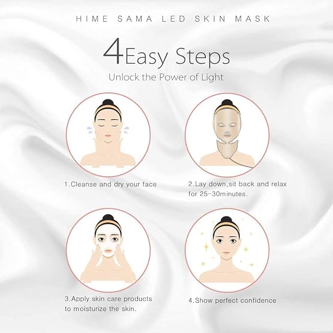 LED Face Mask - 7 Color LED Mask for Face and Neck Skin Care, FSA/HSA Eligible, Blue & Red LED Face Mask, Portable Facial Care Mask and Optical Cosmetic Mask for Home and Travel. A-021