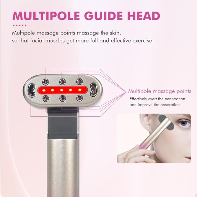 Radiant Renewal Skincare Wand, HD-15 Red-Light-Therapy- Face Wand for Face Eye Skincare Equipment with 7 Color, Facial Massager