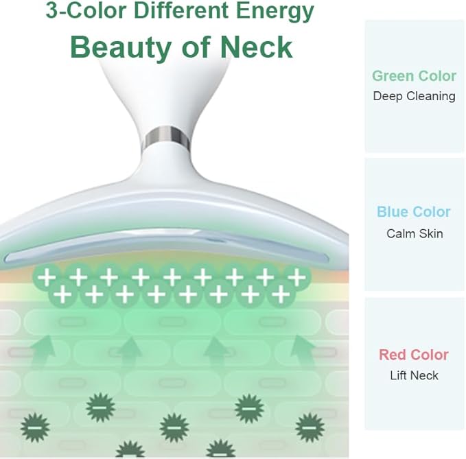 Facial Massager for Face & Neck - Lifting Device for Wrinkle Removal - 3 Color Anti-Wrinkles Tool for Home Skin Care