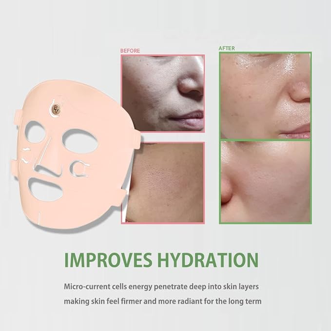TheMogan Bandivita Facial Micro Galvanic Cell Silicon Mask Hydration 140% Absorption Skin Care Pink