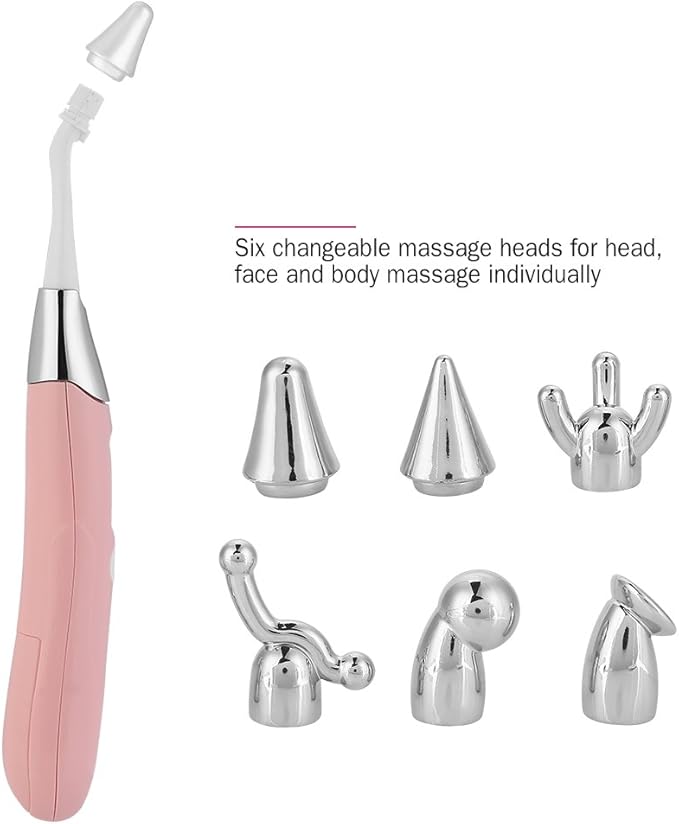 6 in 1 Electric Face Nose Massager, Body Wrinkle Tighten Skin Massage Tool