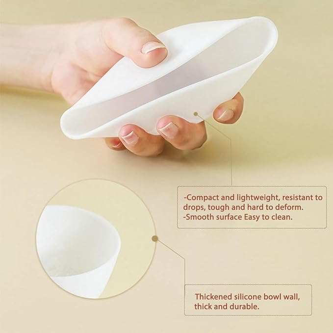 6 Piece Silicone Mixing Bowl Set, 3.93-Inch Microwaveable Silicone Bowls, Facial Bowls for Aestheticians, for Facial Masks, Mud Masks and Other Skin Care Products