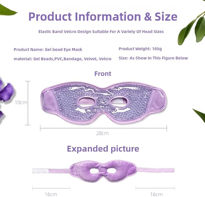 2 PCS Gel Mask,Reusable,Face & Eye Mask with Hole,Dark Circles,Dry Eyes,DeepSleep,Headaches,Puffiness,Stress,migraines,Eye Bags.Allergies,Sinus discomfort,migraines (01-Blue)