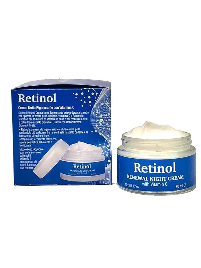 Delfanti Milano • RETINOL RENEWAL Night Face and Neck Cream • Moisturizer with Vitamin C • Made in Italy • 1.7 oz
