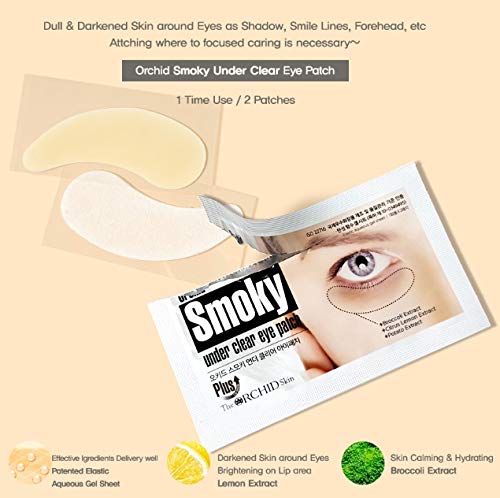 The Orchid Skin Eye Patch Skin Care Eye Masks for Dark Circles Korean Beauty 1oz Orchid Smoky Under Clear Eye Patch Pack of 10