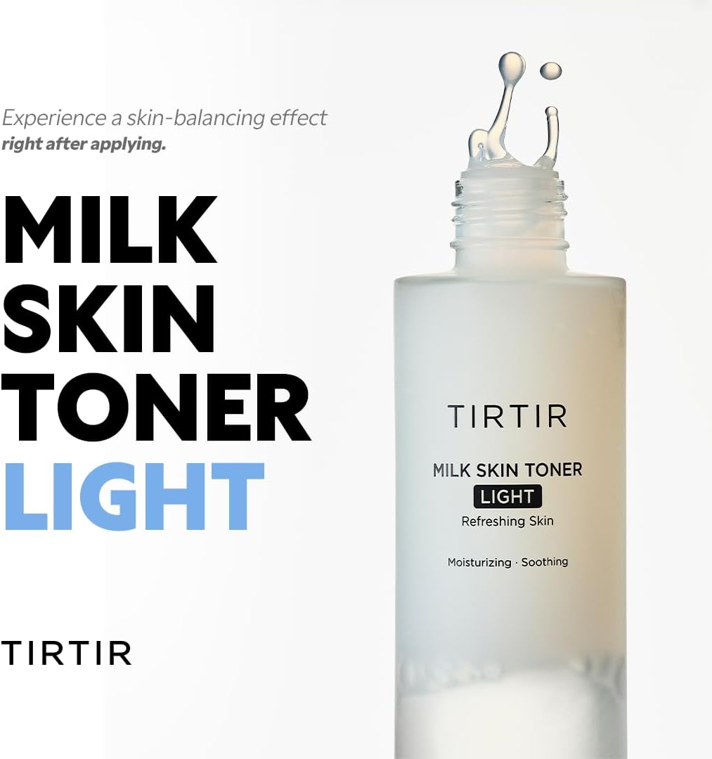 TIRTIR Milk Skin Toner Light | Instant Hydration with 4% Niacinamide, Pore-Tightening, Vegan Toner for Acne-Prone, Sensitive & Oily Skin, Fungal Acne Safe, Panthenol, Allantoin, Vitamin B