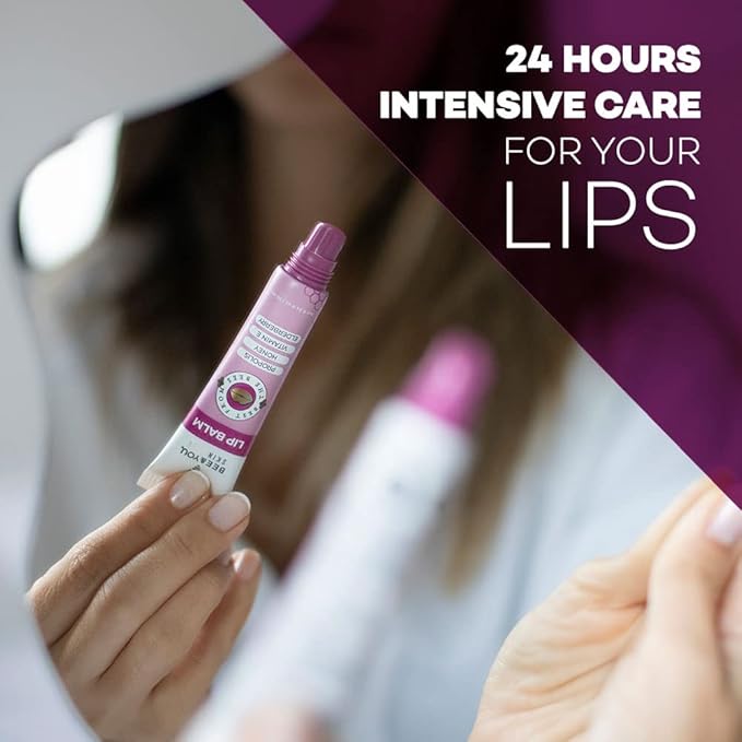 Bee and You Ultra Hydrating Lip Balm | Natural Liquid Formula, Elderberry & Propolis Extract, Shea Butter, Beeswax, Vitamin E – Chapped & Dry Lips Repair, 10ml
