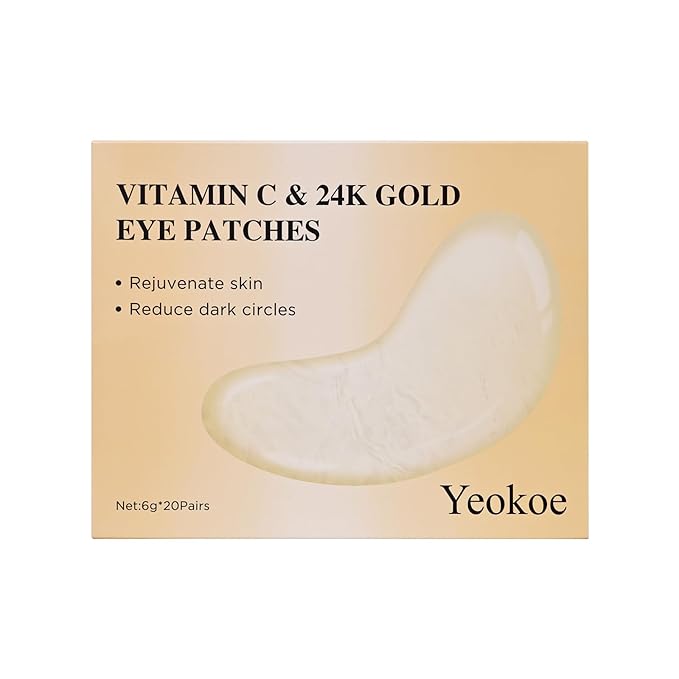 Under Eye Patches for Dark Circles,Puffy Eyes,20 Pairs Face Masks SkinCare With Vitamin C and 24k Gold