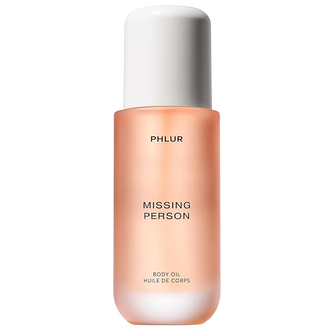 PHLUR Missing Person Body Oil - Lightweight & Nourishing - With Ceramide-Rich Oils & Skin-Mimicking Lipids - Bergamont, Musk, Orange & Sandalwood Floral Scented Body Oil (4 Fl Oz)