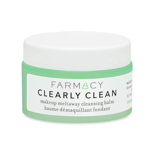Farmacy Makeup Remover Cleansing Balm - Clearly Clean Sensitive Skin Makeup Remover + Oil Based Cleanser - Gentle Exfoliating Double Cleanser - Melts From Balm to Milky Lather - Fragrance Free (12ml)