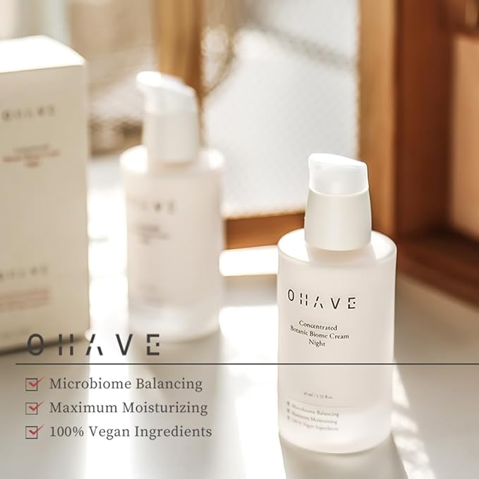 OHAVE Night Cream – Vegan Formula, Natural Ingredients, Skin Hydration & Firmness Care, Cruelty-Free, Dermatologist Tested - 45ml