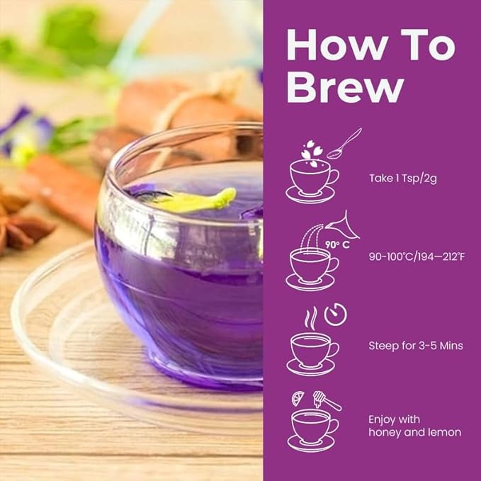 BLUE TEA - Combo Pack - Blue Tea Indian Chai Masala & Purple Tea Spiced (100 Gram - 100 Cups) | FATHERS DAY GIFT | Super Anti-Oxidant | Caffeine Free Herbal Tea | Vegan - GMO-Free - caffeine-free