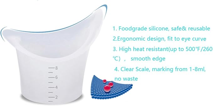 FOYARA Eye Bath Silicone Eye Wash Cup Set of 12 for Refresh and Clean Tired Eyes