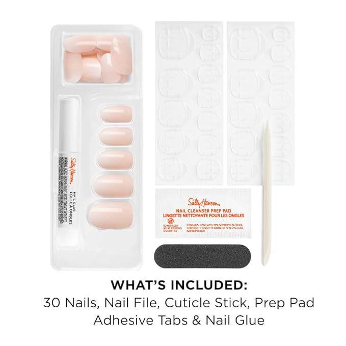 Sally Hansen Instant Cuticle Remover and Salon Effects Ombre-Lievable Press On Nails Kit, Nail Treatment and Manicure Set
