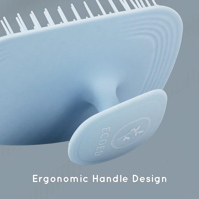 Scalp Massager Shampoo Brush, Scalp Scrubber & Exfoliator for Dandruff Removal, Wet & Dry Dandruff Comb and Detangler for Men and Women, Suitable for Short Medium Hair (Blue)