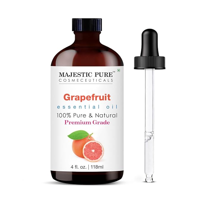 MAJESTIC PURE Grapefruit Essential Oil | 100% Pure and Natural Grapefruit Oil | Premium Grade Essential Oils for Hair Care, Home Diffusers, Skin, Aromatherapy, Massage and Humidifiers | 4 Fl Oz