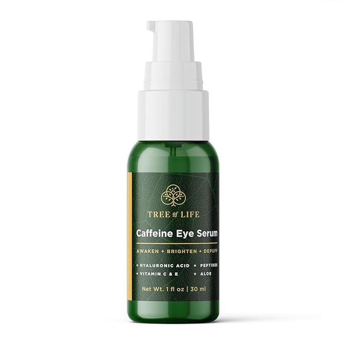 Tree of Life Caffeine Under Eye Serum - 1fl oz - Dermatologist Tested Dark Circles Treatment - Hydrating Anti-Aging Formula to Reduce Puffiness, Bags & Wrinkles - All Skin Types