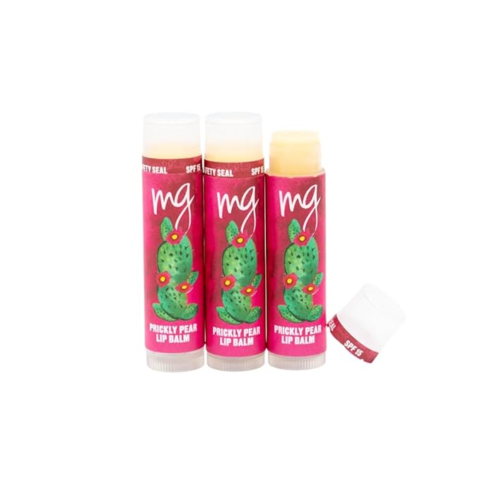 Mad Gab's MG Signature Prickly Pear Lip Balms with SPF 15 (Pack of 3)