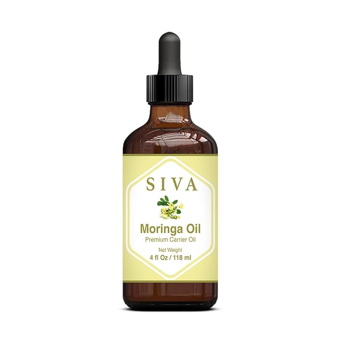 SIVA Moringa Carrier Oil 4oz (118 ml) Premium Carrier Oil With Dropper For Skin Care, Hair Care, Scalp Massage & Body Massage