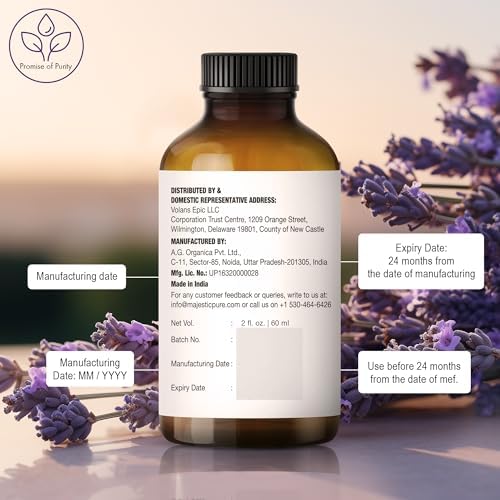 MAJESTIC PURE Lavender Essential Oil | 100% Pure and Natural Oil | Premium Grade Essential Oils for Hair Care, Home Diffusers, Skin, Aromatherapy, Massage and Humidifiers | 2 Fl Oz