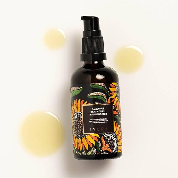 Balaayah Balaayah Black Gram Body Booster Oil | Ayurvedic Massage & Moisturizing Body Oil | Indulging aroma of Vanilla & Frankincense | Luxurious, Fast-Absorbing & Non-Sticky | 3.38 fl oz