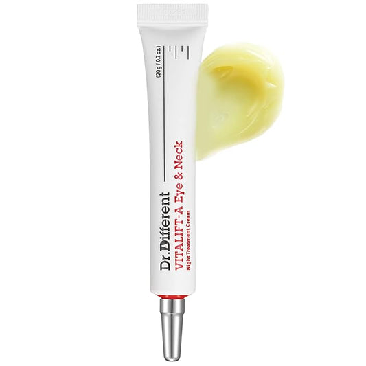 Dr.Different VITALIFT-A Eye & Neck Retinal 0.025% - Anti-Aging & Anti-Wrinkle Treatment for Night Spot & Aging Skin with Peptides - Deep Hydrating & Moisturizing Night Cream For Men and Women 0.7oz.
