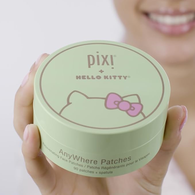 Pixi + Hello Kitty AnyWhere Multipurpose Hydrogel Patches, Hyaluronic, Caffeine & Retinol For Under Eyes, Revitalize Eye Area, 45 pairs / 90 Patches