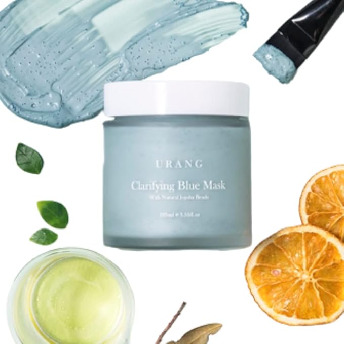 Clarifying Blue Face Mask 3.55 oz | Wash-Off, Clarifying & Exfoliating Blue Clay Face Mask With Jojoba Beads | Reduce Acne, Blackheads & Tighten Pores | Safe For All Skin Types Dry & Sensitive