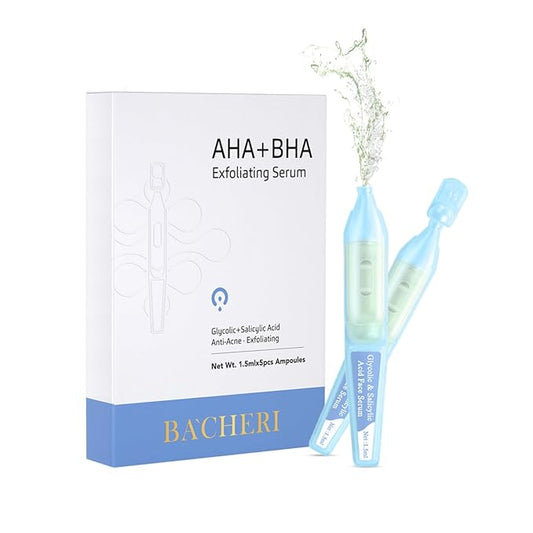 Salicylic Acid Serum for Face with Glycolic Acid, Azelaic Acid, Redness Relief, Hydrating & Smoothing Serum, Anti Aging Facial Serum, 5 Ampoules