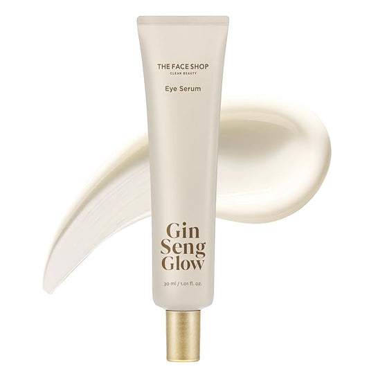 The Face Shop Ginseng Glow Eye Serum - Reduces Visible Dark Circles & Wrinkles, with Korean Ginseng, Retinol, Anti Aging, Korean Skincare, 100ml / 3.3 fl. oz.