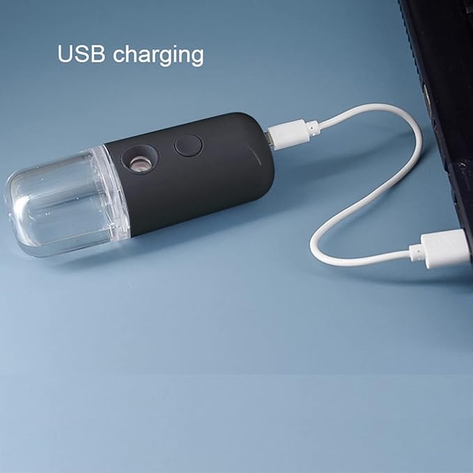 Kingsmile Nano Facial Mister,Moisturizing Nano Mist Sprayer, Portable Mini Nano Mister, Handy Lash Mister for Eyelash Extensions, Face Mister with 1OZ /30ML Visual Water Tank Black