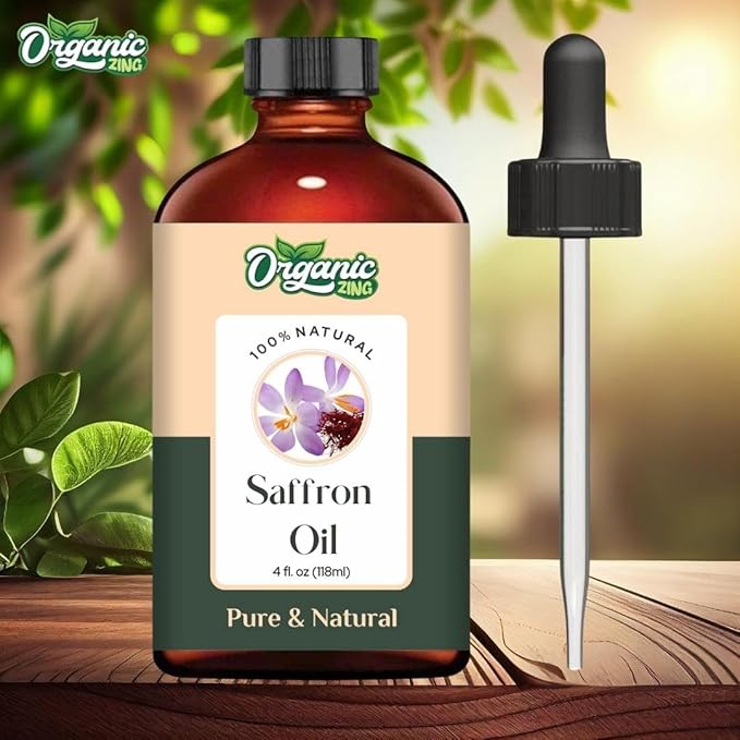 Saffron (Crocus sativus) Oil | Pure & Natural Essential Oil for Aroma, Diffusers, Skincare & Haircare - 118ml/3.99fl oz