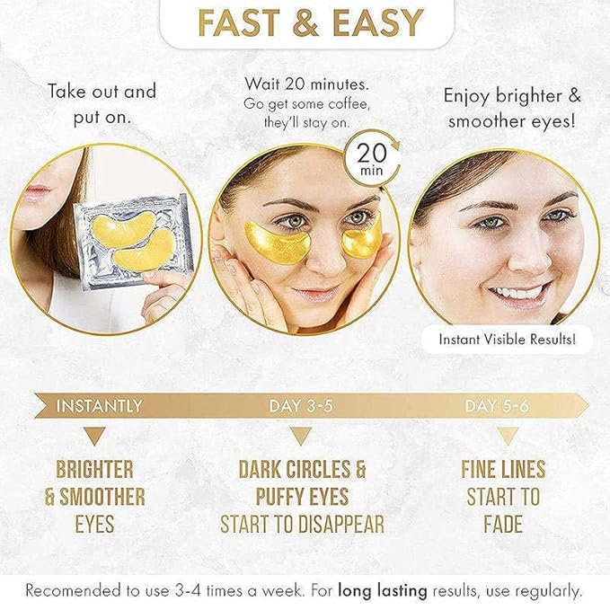 Gold Eye Mask Hydrating Moisturizing Gentle Moisturizing Improve Eye Dryness Eye Mask Patch