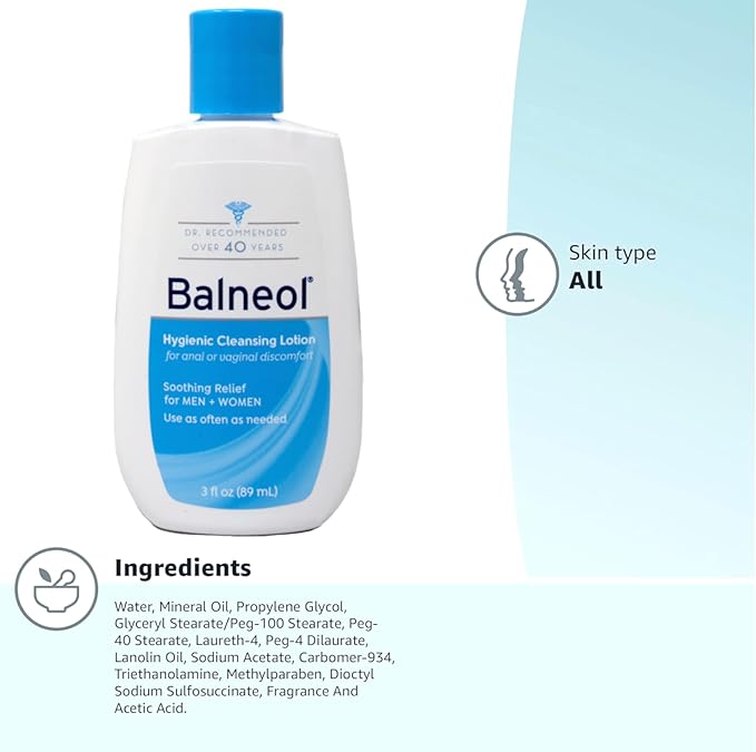 Balneol Hygienic Cleansing Lotion 3 oz (Pack of 2)