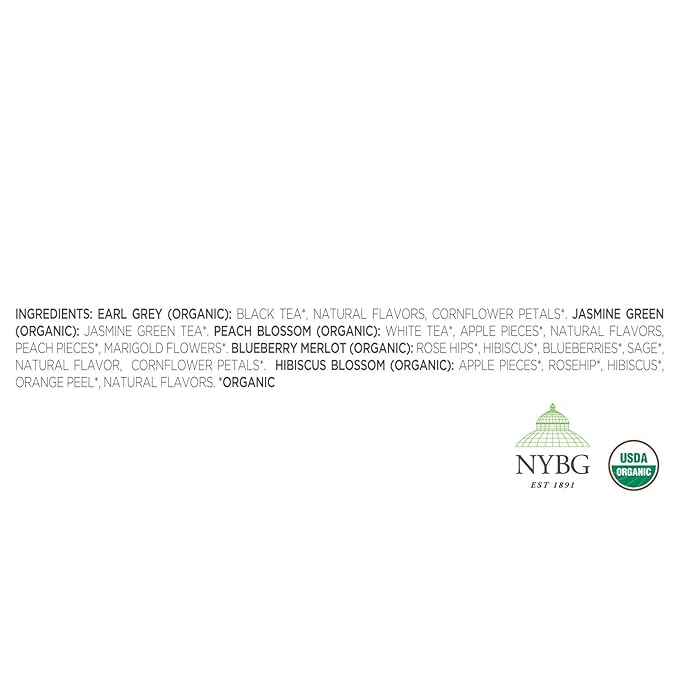 Tea Forte Fleur Petite Presentation Box Mother's Day Tea Gift Set Sampler, 10 Count, 2 of Each Variety Individually Wrapped Handcrafted Pyramid Infuser Bags