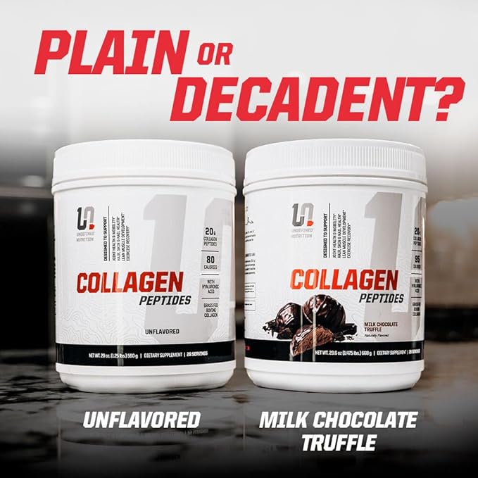 Undefined Nutrition Collagen Peptides by Brian Shaw (Unflavoured, 28 Servings) – 20g Collagen Peptides with Hyaluronic Acid - Promotes Muscle, Hair, Nail, Skin, Bone and Joint Health, Zero Sugar