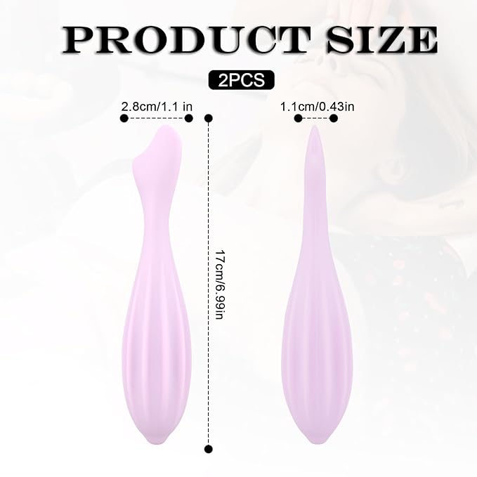 2pcs Face Massage Rollers, 6.99x1.1x0.43in Silicone Facial Rollers Reliable Face Massager Tool Face Skin Care Face Guasha Stick Body Gua Sha Relax for Women(Pink,Purple)