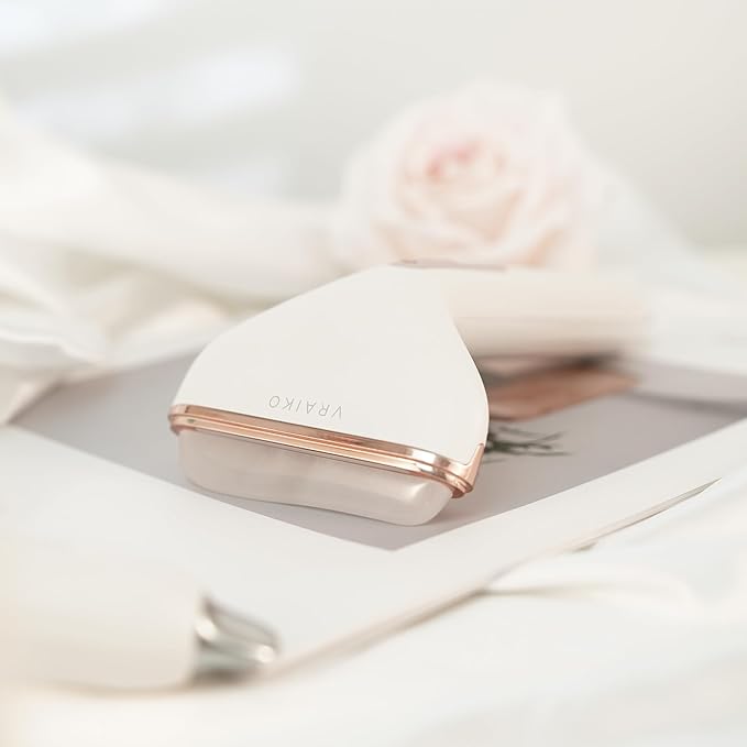 Aurora-X Handheld Gua Sha Device, White Jade Neck Face Massager with Thermal, Vibration and Acupressure Tail, for Face Sculpting Anti-Aging and Relaxation at Home