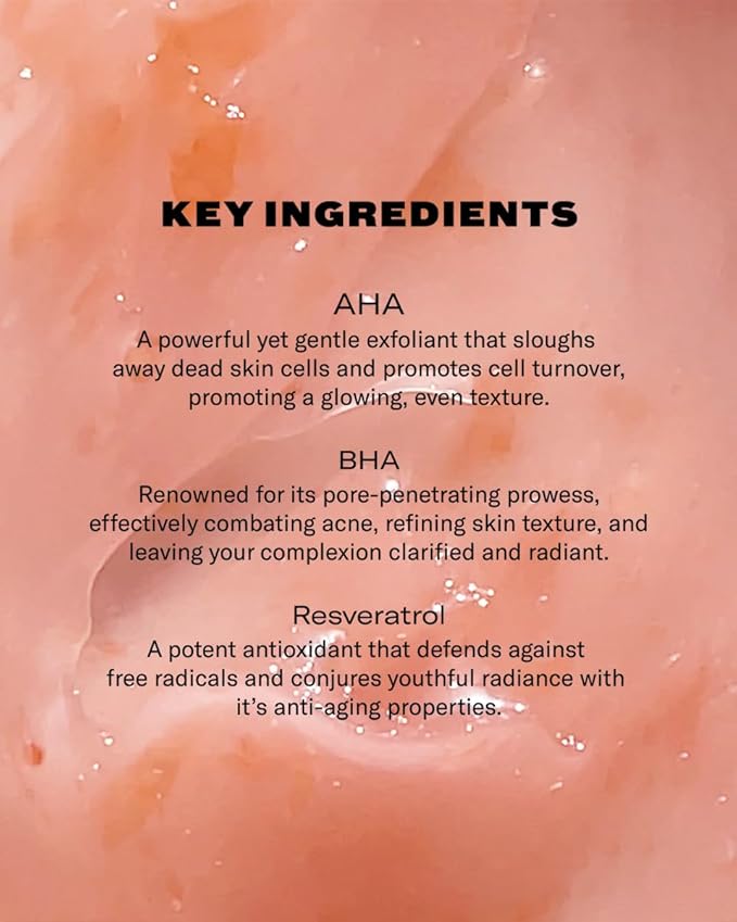 Then I Met You Rosé Resurfacing Facial Mask, Nourishing & Brightening Face Treatment with AHA, BHA & Resveratrol, Vegan & Clean Skincare, 1.76 oz