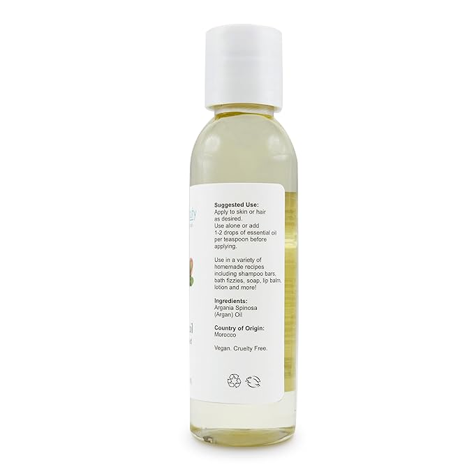 Soapeauty ARGAN Oil | 100% Natural & Pure | Cold Pressed & Deodorized | Carrier for Essential Oils, Face, Body and Skin Care, Hair Growth & Moisturizer | 4 fl oz