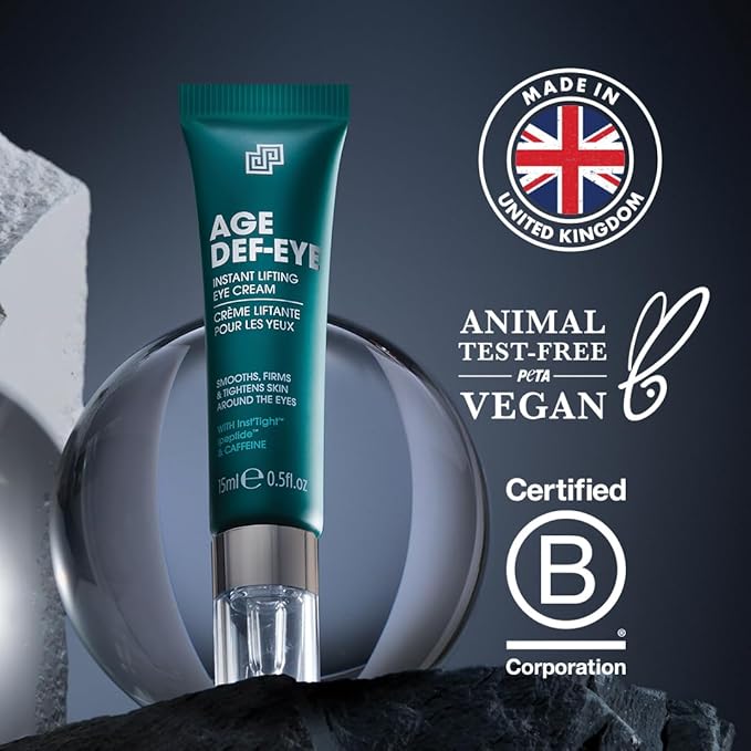 Mens Eye Cream, Lifting & Firming Formula, Helps Reduce Fine Lines and Crow's Feet, Hydrating with Peptides & Caffeine, 15ml. Aka. AGE DEF-EYE