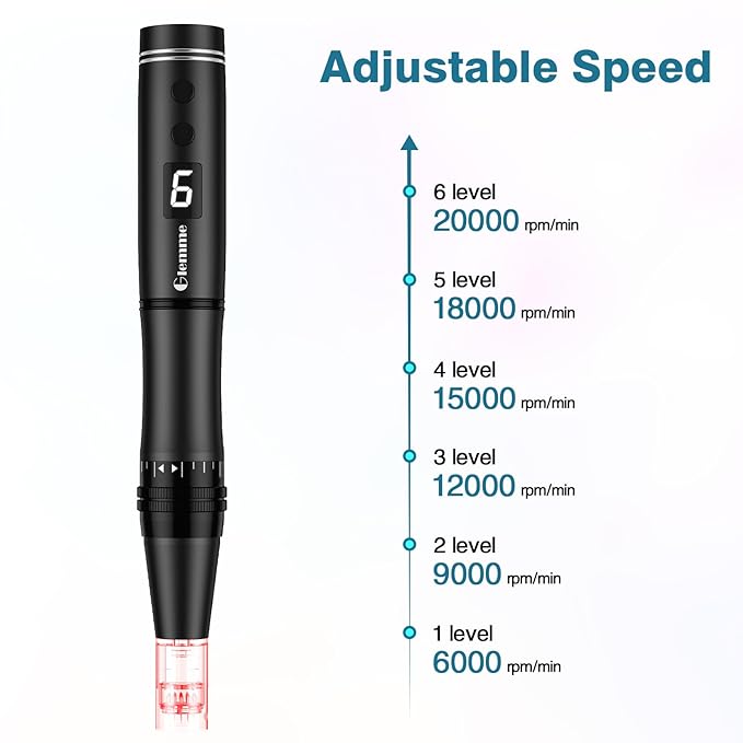 Microneedle Derma Roller Pen for Hair Beard Face Skin, Derma Pen Microneedling Pen for Women Men Home Use