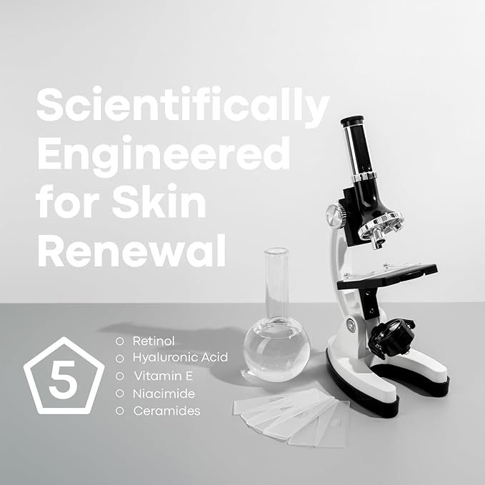 Retinol Serum for Face, 0.15% Retinol, Hyaluronic Acid & Niacinamide, Pore Minimizer, Antiaging & Skin Rejuvenation. Non-Comedogenic & Wrinkles reduction, Airless Pump, 1 fl oz