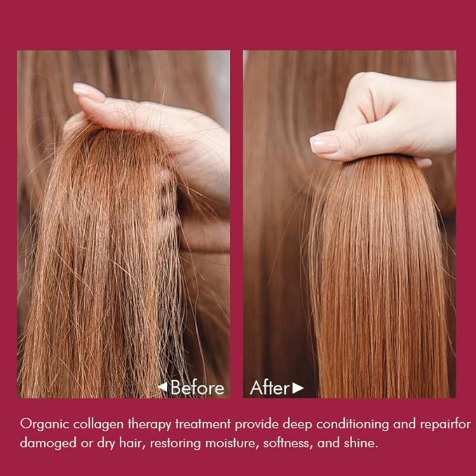 Ecolchi Hair Mask Leave In Conditioner Set Hair Treatment Natural Ingredient Deep Repair Conditioning for Dry Damaged Hair All Hair Types 550+200ml 18.6floz + 6.8floz