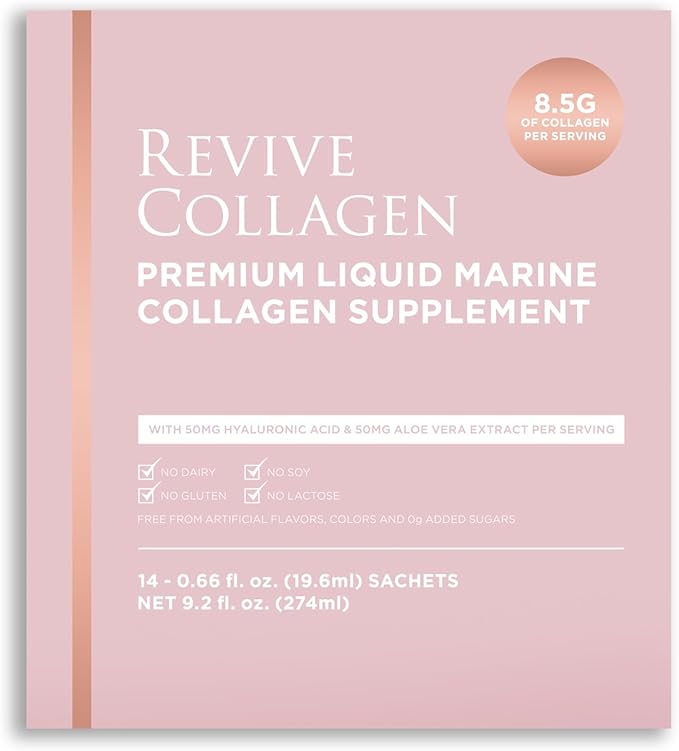 Premium 8,500mg Hydrolyzed Marine Collagen Supplements Drink with Added Hyaluronic Acid & Aloe Vera for Healthy Skin, Hair, Nails & Joints | Lemon & Lime (14 Days Supply)