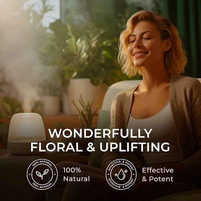 Gya Labs Egyptian Geranium Essential Oil for Diffuser - 0.34 Fl Oz - 100% Pure Natural Aromatherapy Geranium Oil for Skin, Hair Care, Massages & Candle Making Scent