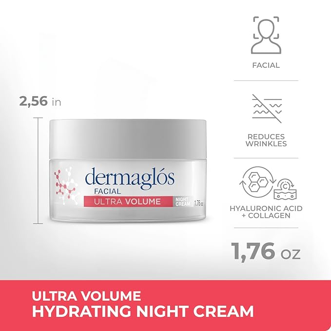 Skincare Set | Ultra Volume Facial Night Cream Moisturizes And Improves The Appearance Of Wrinkles And Skin 1,76 oz + Vitamin A Body Emulsion Protective and Regenerating Formula 13,52 oz