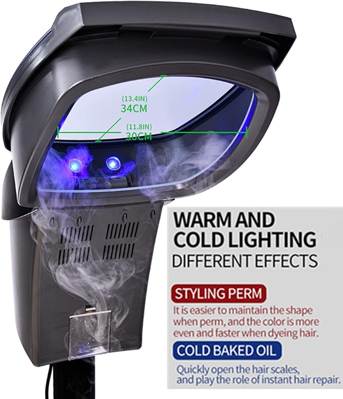 Salon Hair Steamer, Professional O3 Ozone Micro Mist Hair Steamer Accelerator Color Processor Hair Treatment